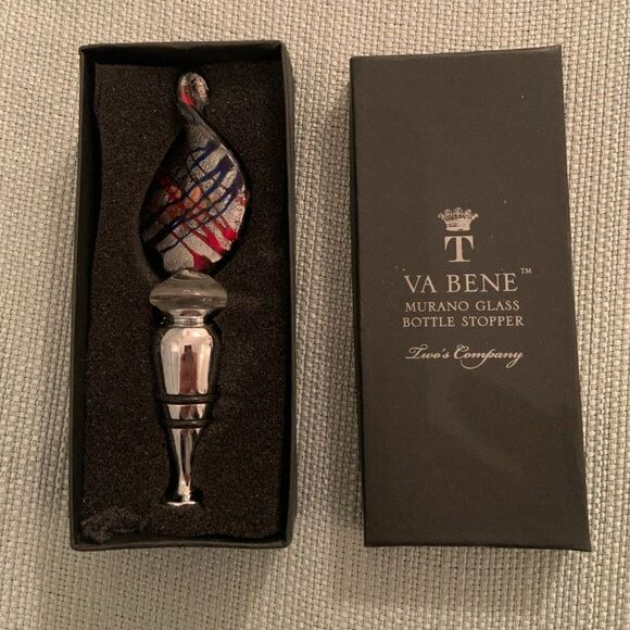 Murano Glass Wine Stopper Va Bene 5" Tall - Picture 5 of 10